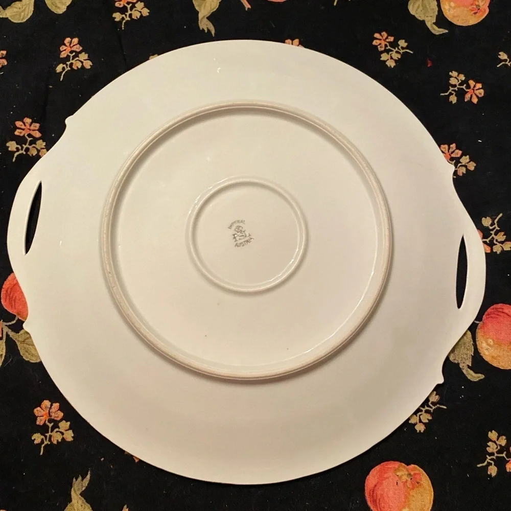 Antique Porcelain Serving Tray Handpainted Signed Walter Wilson